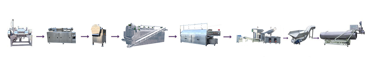 Línea de producción con extrusión de cocción al vapor de pellets de snack/chips de camarones